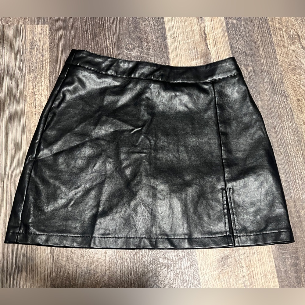 Vegan Leather Black Mini Skirt